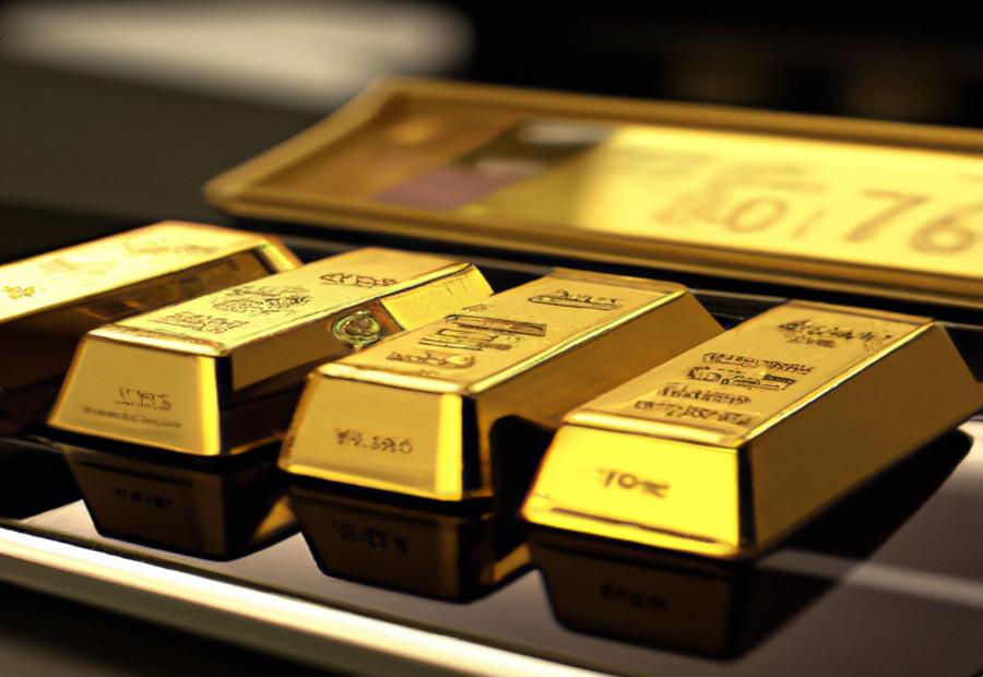 Different sizes and weights of gold bars 